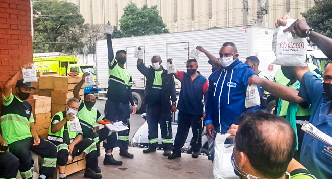 Trabalhadores da Multilixo/CEAGESP recebem kit de higienização