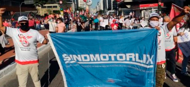 Sindmotorlix participa de manifestação em São Paulo